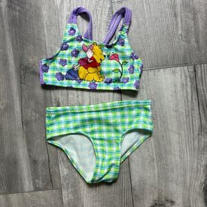 Vintage Toddler Girls Winnie the Pooh Two Piece Swim size 3T